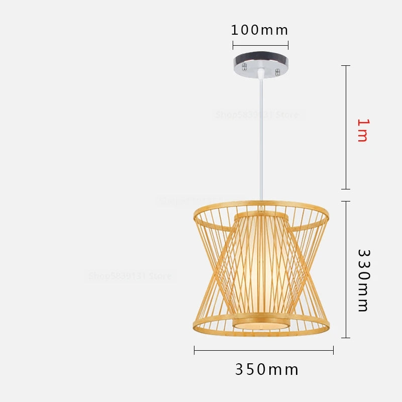 luminaire suspendu en bambou chinois pour restaurant hôtel - vue 29 sur 29