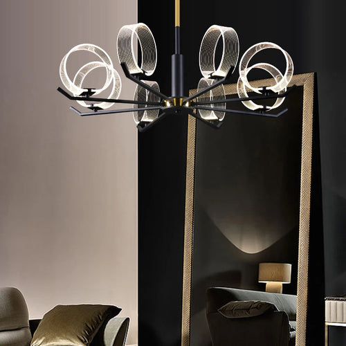 lustre industriel acrylique led pour éclairage intérieur décoratif - vue 4 sur 13