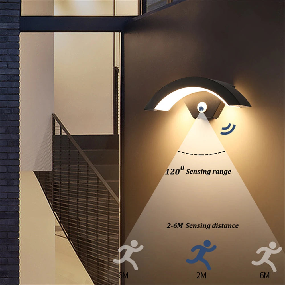 Applique murale extérieure étanche moderne lampe à Induction du corps humain lampes de jardin de porche en aluminium éclairage domestique appliques murales décoratives - vue 2 sur 8