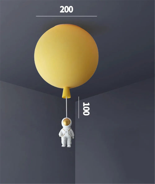 plafonnier led nordique avec astronaute et ballons pour enfants - vue 17 sur 28