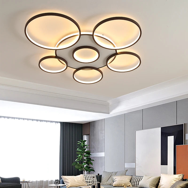 lustre led moderne en bois et aluminium pour éclairage intérieur - vue 6 sur 18