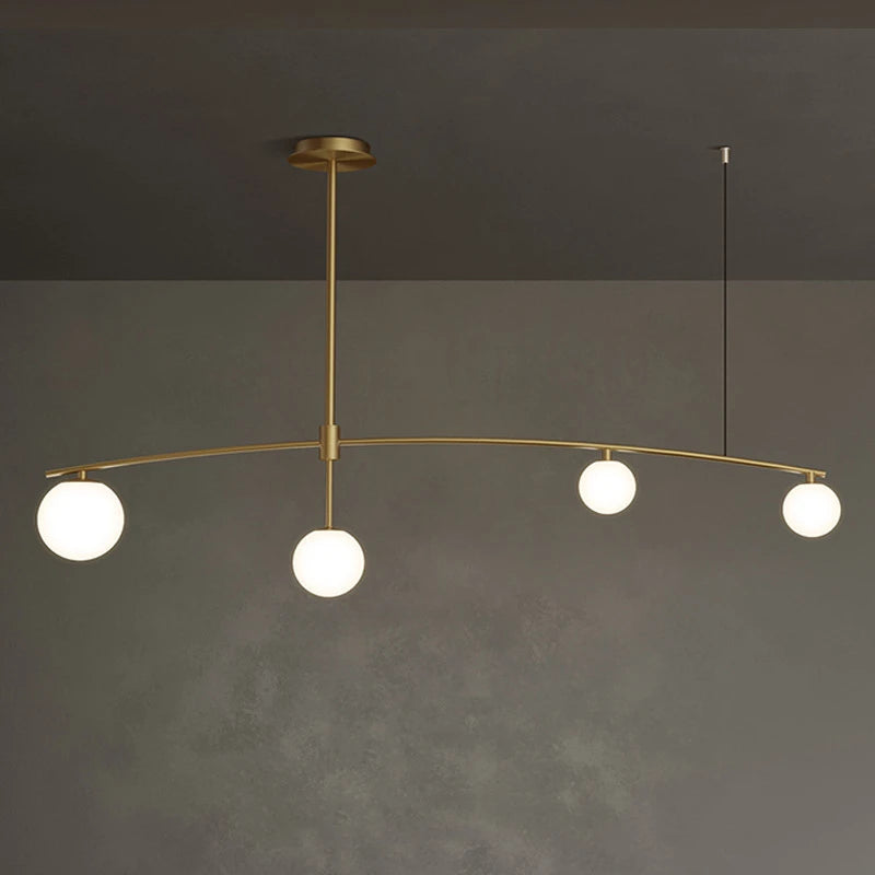lustre moderne en métal et verre pour intérieur nordique - vue 4 sur 9