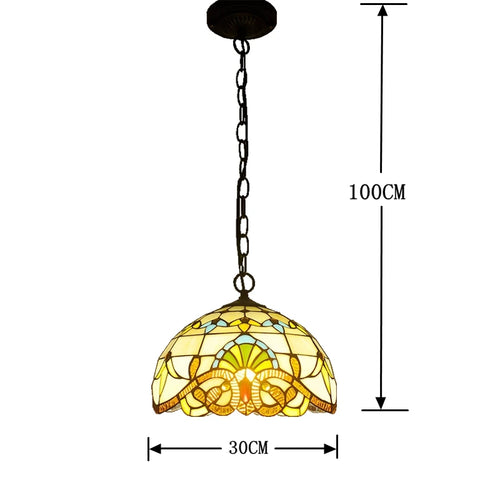 lustre tiffany antique pour restaurant café bar et allée - vue 13 sur 19