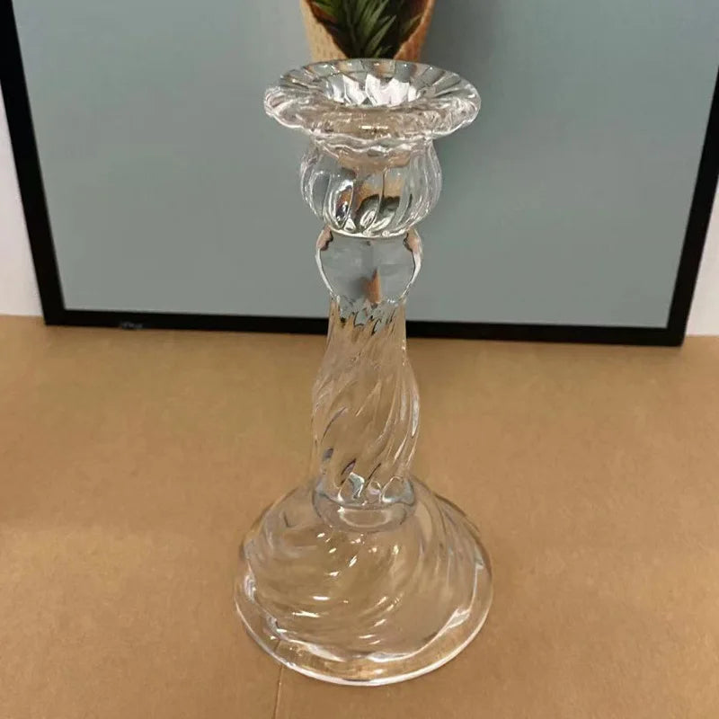 bougeoir en verre pour décoration romantique et centre de table - vue 8 sur 11