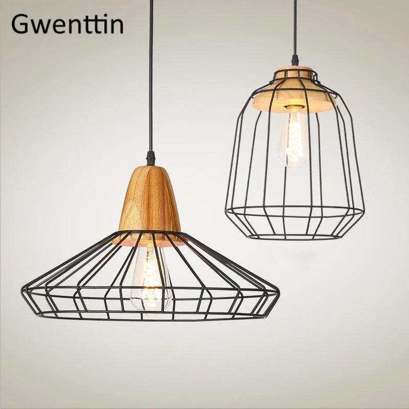 suspension moderne en bois avec éclairage led pour plantes - vue 4 sur 12