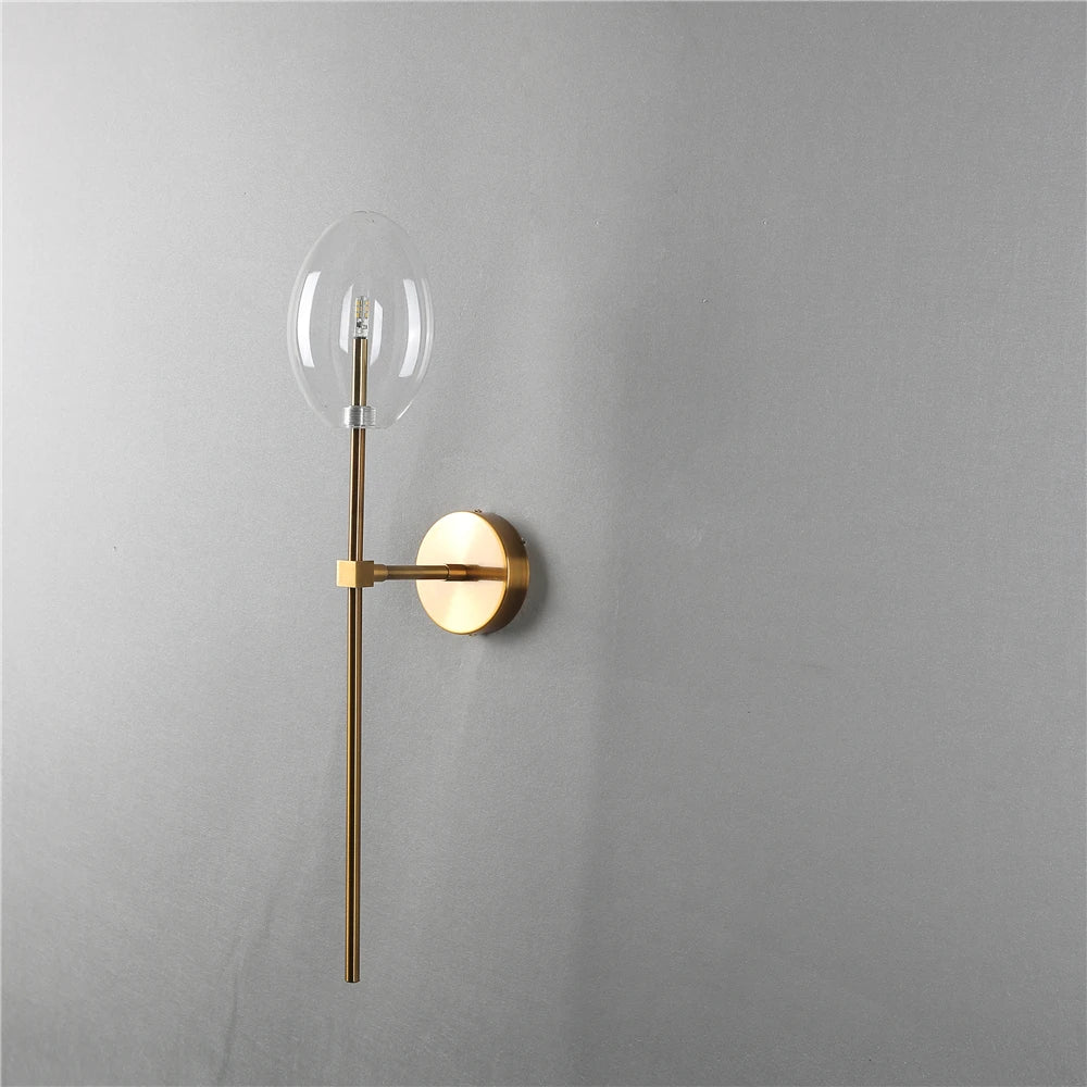 applique murale led moderne avec abat-jour en verre transparent - vue 5 sur 7