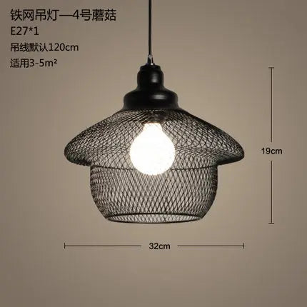 lustre industriel cage à oiseaux style loft rétro en fer minimaliste - vue 7 sur 17