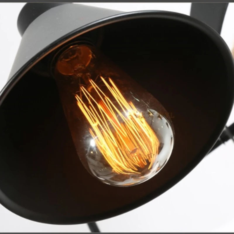 lustre vintage industriel en fer forgé pour loft et café - vue 6 sur 12