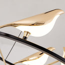 Lustre design LED luxury en forme d'oiseaux dorés Pie
