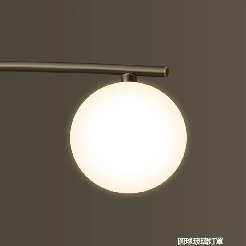 lustre en or avec boule de verre pour éclairage intérieur - vue 8 sur 12