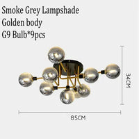 lustre moderne en verre fumé pour intérieur de maison