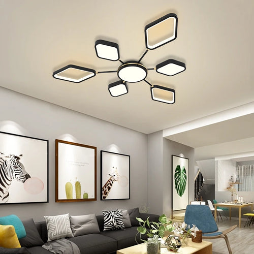 lustre led moderne avec télécommande pour intérieur élégant - vue 4 sur 9