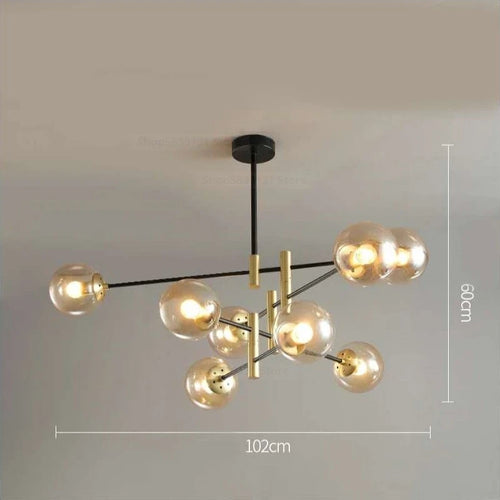 lustre led moderne boule de verre nordique luminaires créatifs - vue 19 sur 18