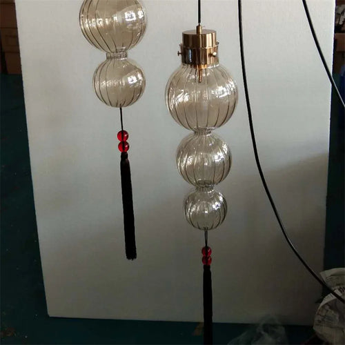 suspension Style chinois vitrail gourde gland lumières Loft salon cuisine Art déco intérieur luminaire - vue 10 sur 12