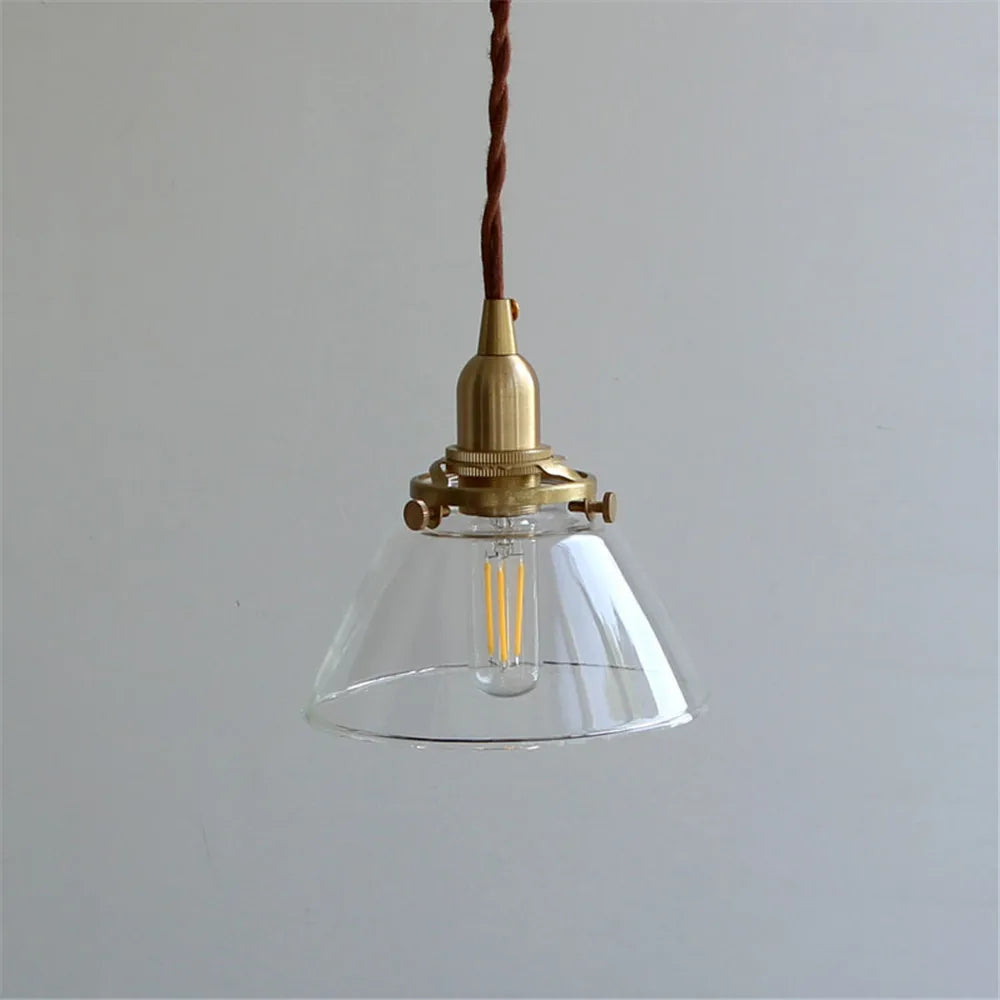 loft industriel led suspension lumière rétro en laiton verre suspension - vue 4 sur 8