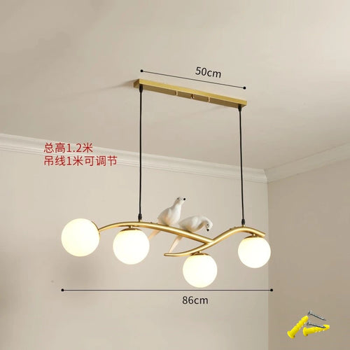 lustre moderne nordique en verre led pour restaurant bar - vue 11 sur 14