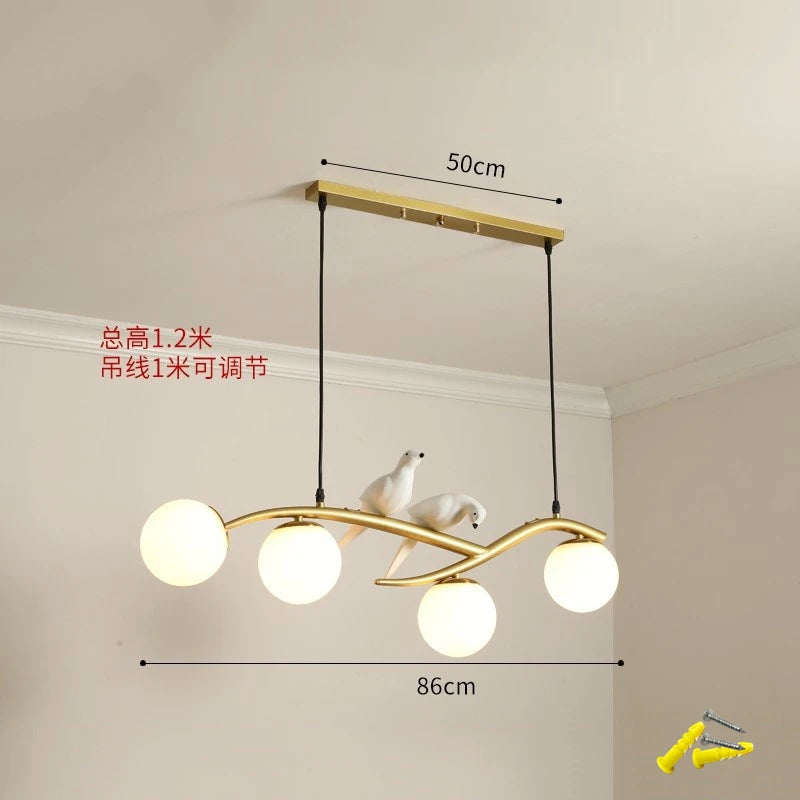lustre moderne nordique en verre led pour restaurant bar - vue 10 sur 14