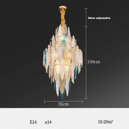 lustre led art déco en fer et verre design élégant pour éclairage moderne - vue 17 sur 25