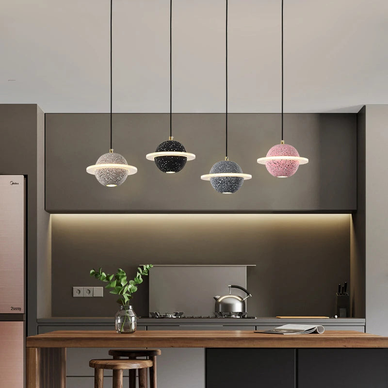 suspension modernes en ciment led pour restaurant barre lumineuse - vue 2 sur 23