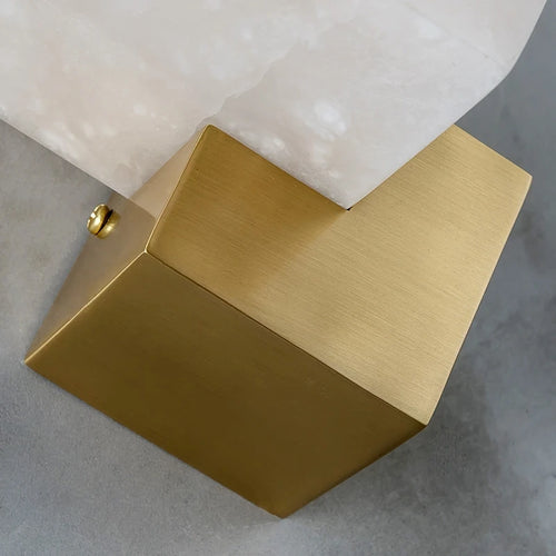 Applique murale de luxe en jade Luminaires LED modernes décoration de la maison étude salon chambre chevet carré en marbre Luminaires - vue 6 sur 7