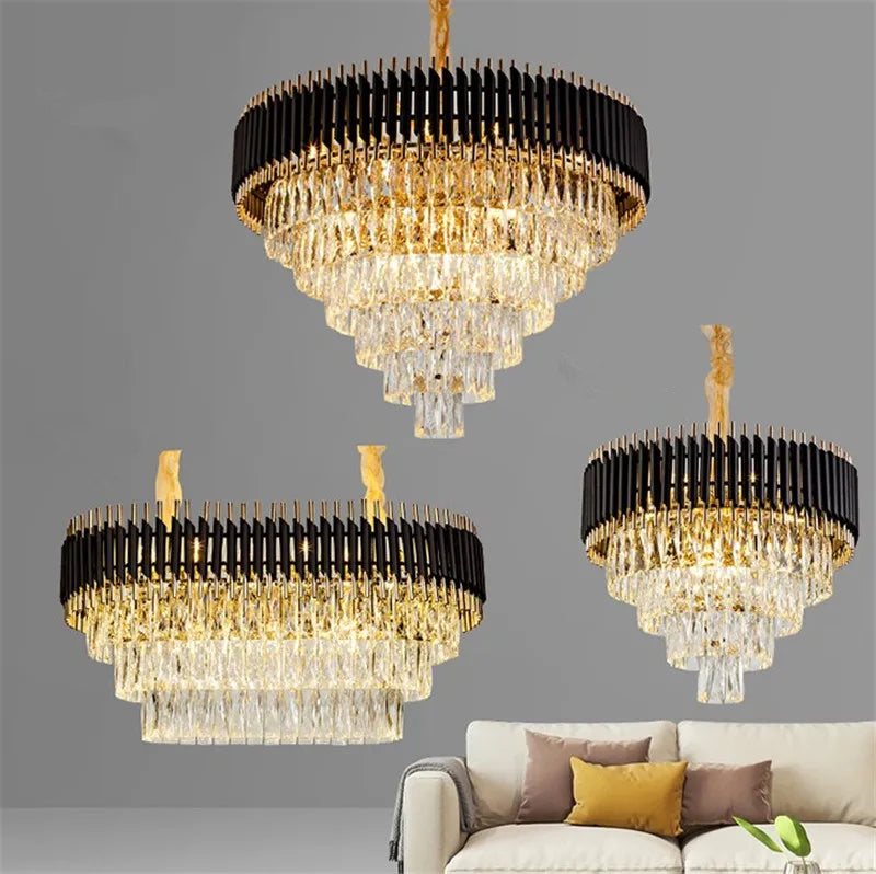 lustre moderne en cristal suspendu pour intérieur élégant - vue 3 sur 9