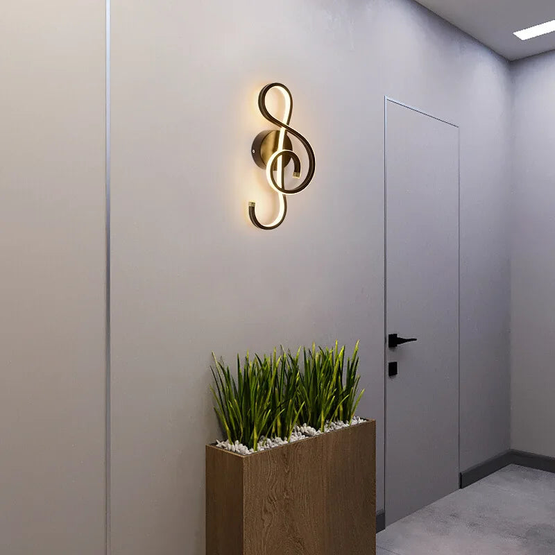 applique murale led en forme de clé de musique - vue 3 sur 8