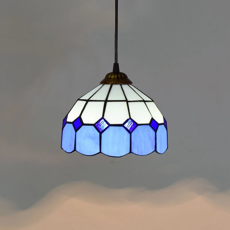 Bohême rétro européen coloré Tiffany verre lustre lustre Bar Restaurant créatif Rural porche méditerranéen lustre - vue 15 sur 28