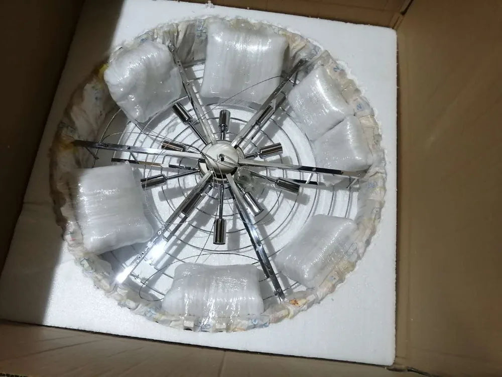 plafonnier moderne en cristal ovale à plusieurs couches - vue 9 sur 33