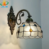 applique murale nordique en forme de queue de paon style tiffany