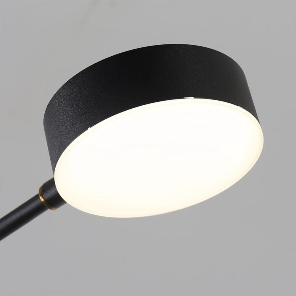 Plafonnier LED multi-têtes en fer noir - vue 6 sur 10