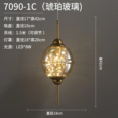 suspension moderne en verre créatif pour bar et magasin - vue 10 sur 11