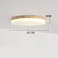 plafonnier led ultra-mince moderne en bois rond et carré