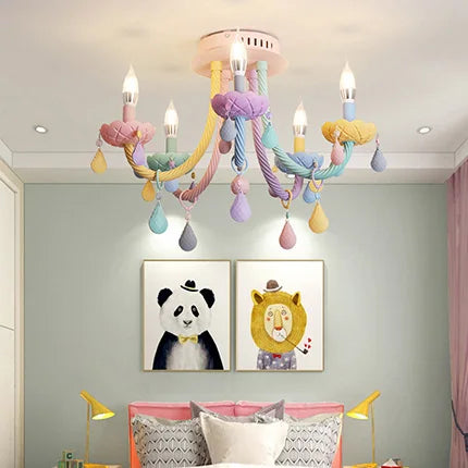 plafonnier moderne pour chambre d enfants avec douilles lumineuses - vue 5 sur 9