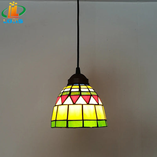 lustre tiffany vintage en verre pour intérieur et jardin - vue 3 sur 7