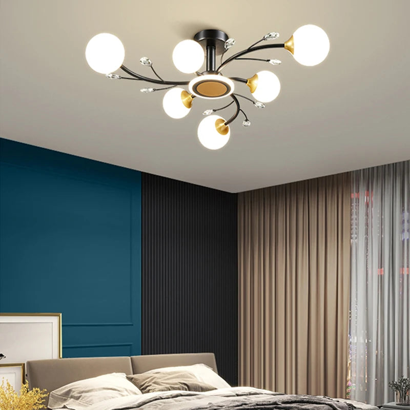 lustre moderne en cristal pour une ambiance minimaliste élégante - vue 4 sur 8