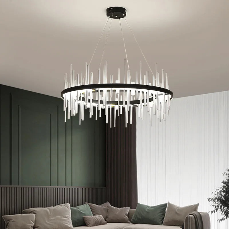 lustre nordique simple en acrylique à haute transmission lumineuse - vue 4 sur 9