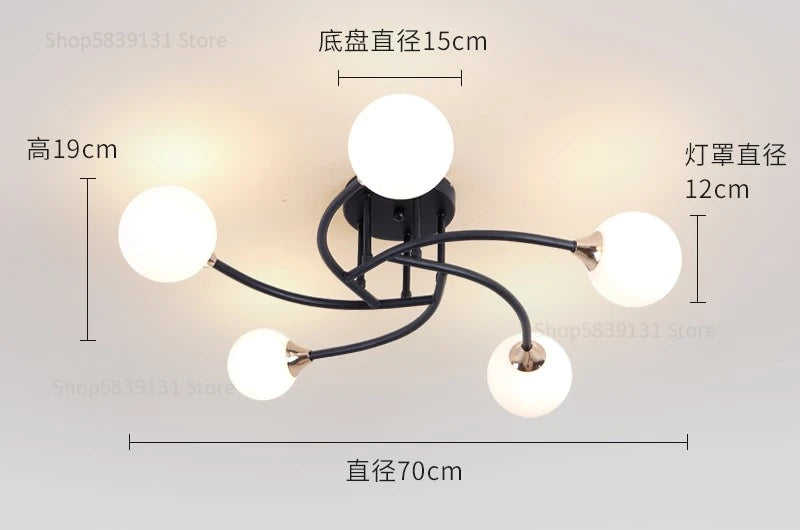 plafonniers modernes simples décoration nordique luminaire créatif - vue 11 sur 17