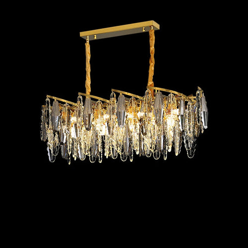 lustre art déco design en cristal et métal élégant - vue 3 sur 10
