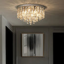 plafonnier led moderne en acier chromé avec cristaux k9 art déco