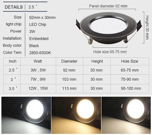 lot de 10 spots led encastrables imperméables pour éclairage intérieur - vue 8 sur 9