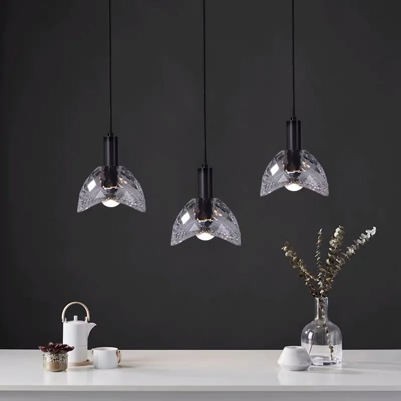 luminaire led suspension en cristal k9 de luxe postmoderne - vue 3 sur 8