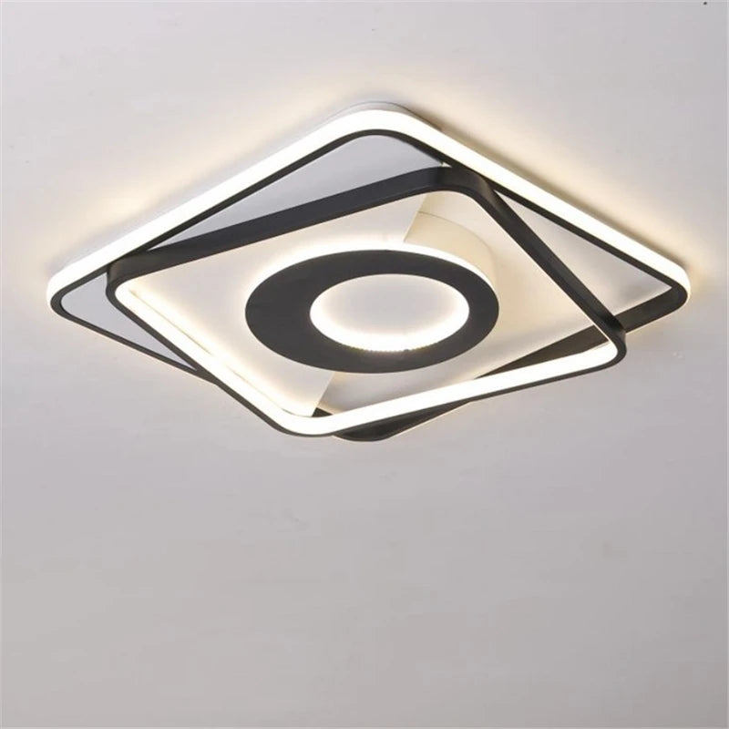 plafonnier led carré moderne à intensité variable pour intérieur maison - vue 3 sur 6