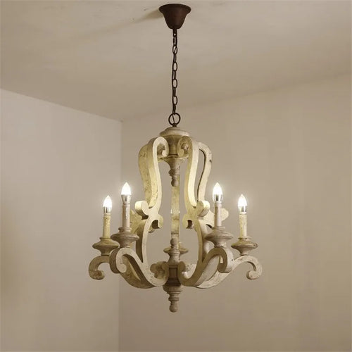 lustre en bois de style européen pour décoration intérieure - vue 4 sur 6