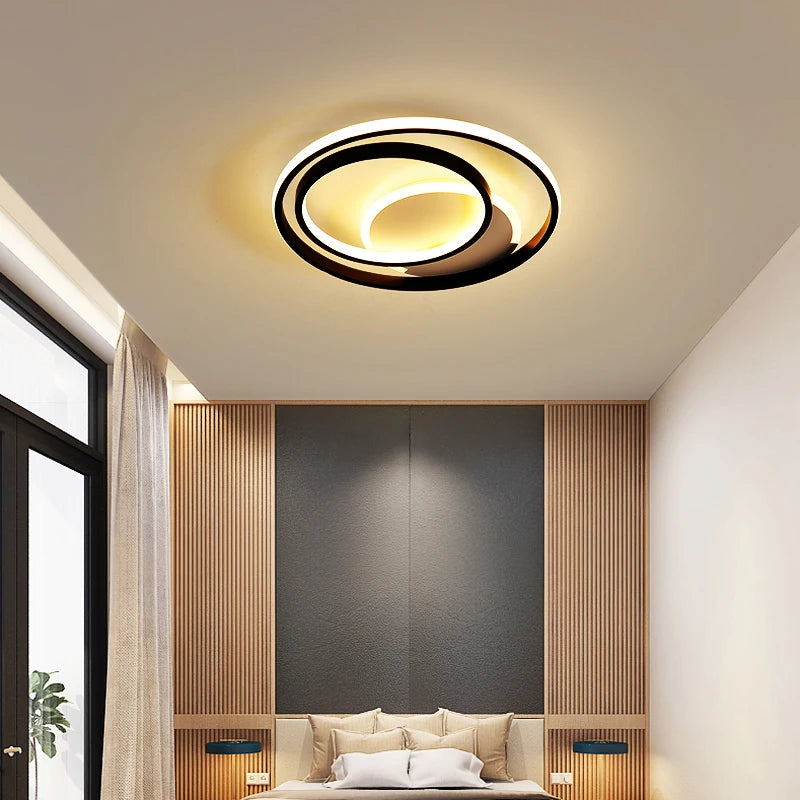 plafonnier led rond avec télécommande pour intérieur moderne - vue 5 sur 12