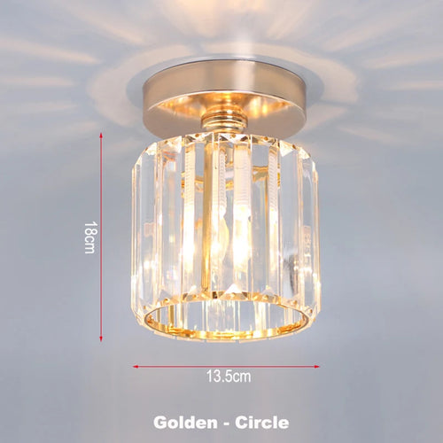 plafonnier cristal led lumières carré rond salon - vue 8 sur 11