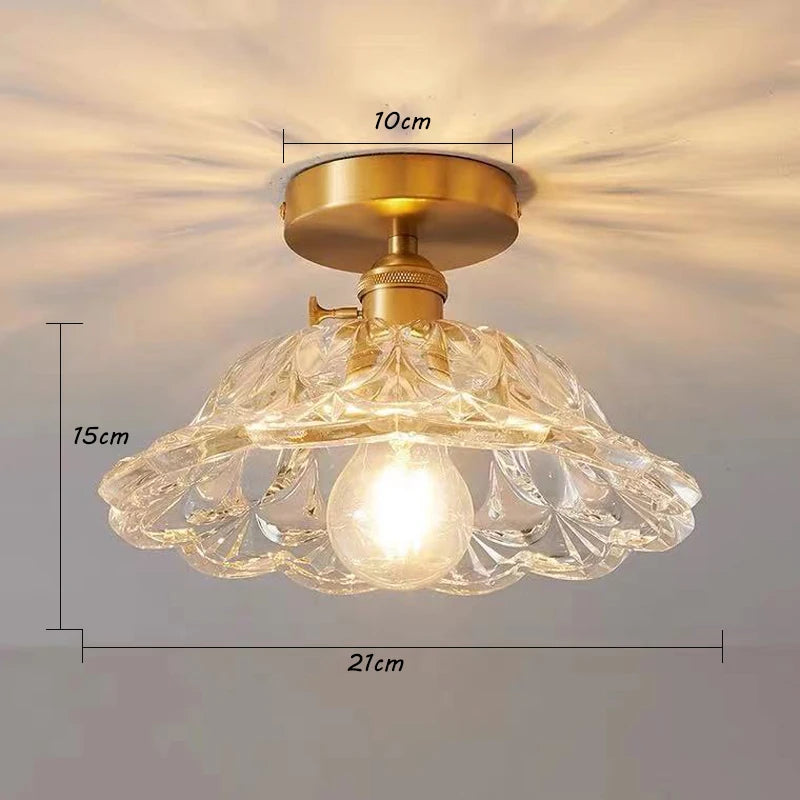 Lustre japonais en verre de laiton - vue 9 sur 23