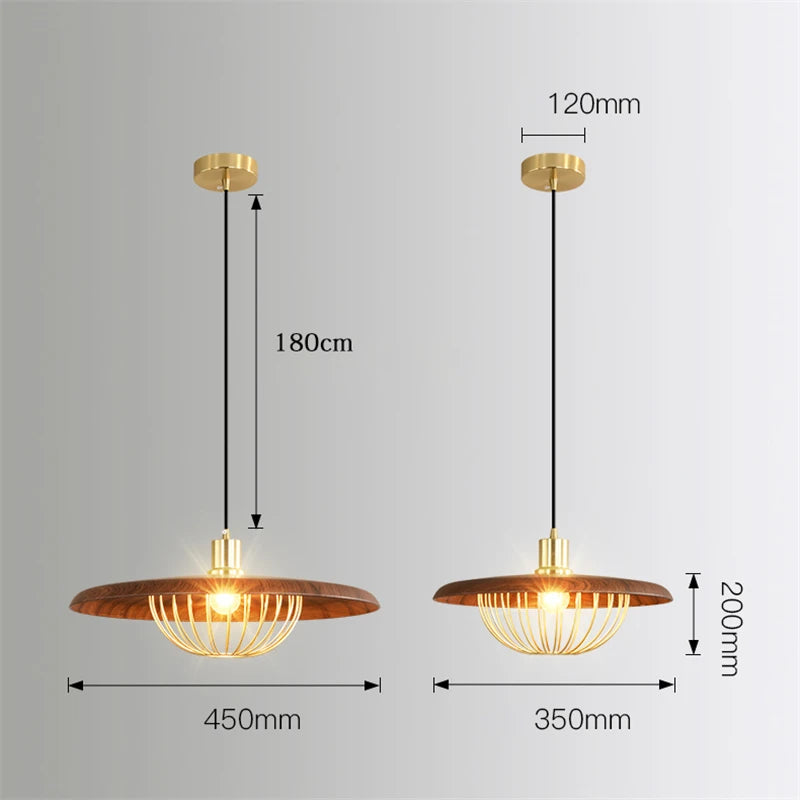 lustre nordique en forme de chapeau de grain de bois - vue 5 sur 12