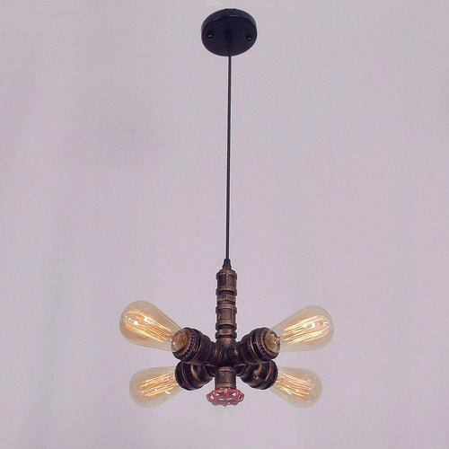 lustre industriel vintage en tuyau d'eau style steampunk led