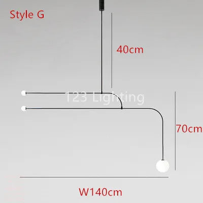 suspension moderne en métal noir pour intérieur contemporain