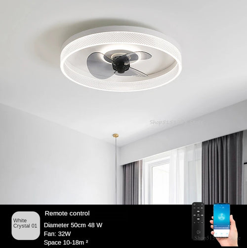 plafonnier moderne à leds avec ventilateur et 3 luminosités - vue 18 sur 18